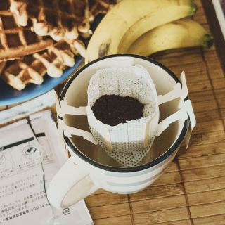 Des gaufres maison et un drip bag venu du Japon.
